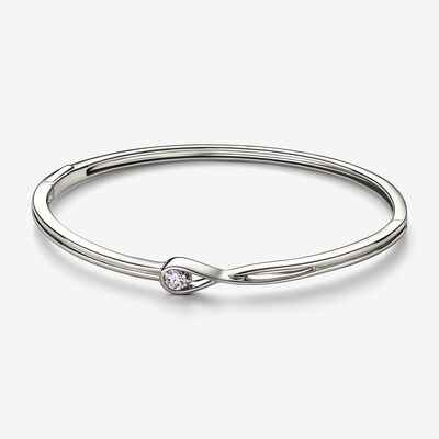 Pandora Infinite 14k White Gold Lab-grown Diamond Bangle