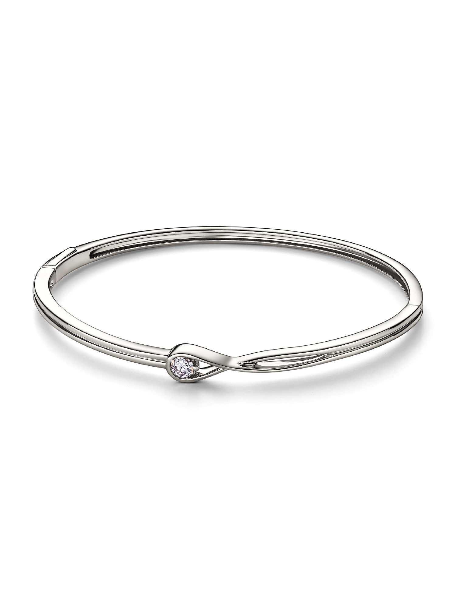 Pandora Infinite 14k White Gold Lab-grown Diamond Bangle