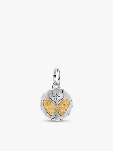 Butterfly Medallion Pendant Necklace