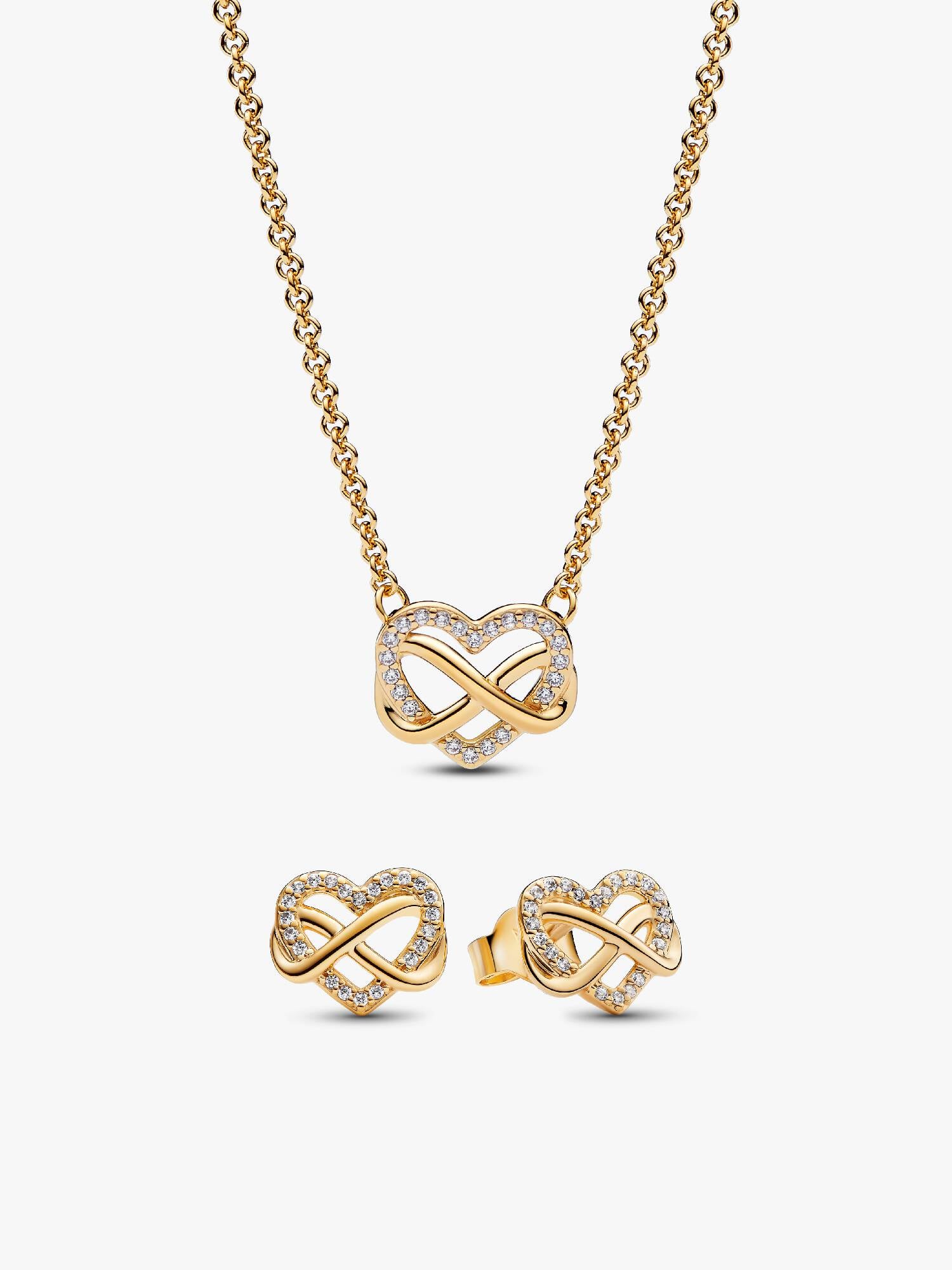 Gold Plated Sparkling Infinity Heart Gift Set