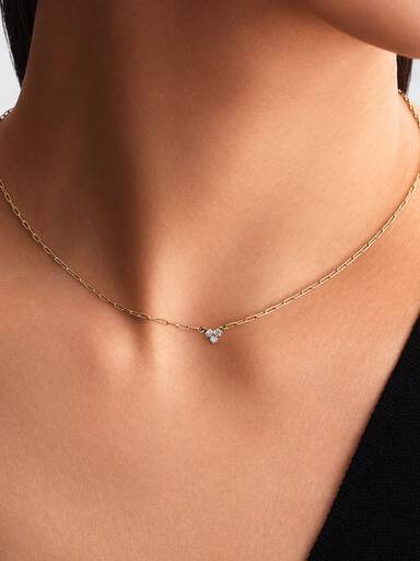 Pandora Era Lab-Grown Diamond Cluster Paperclip Chain Necklace