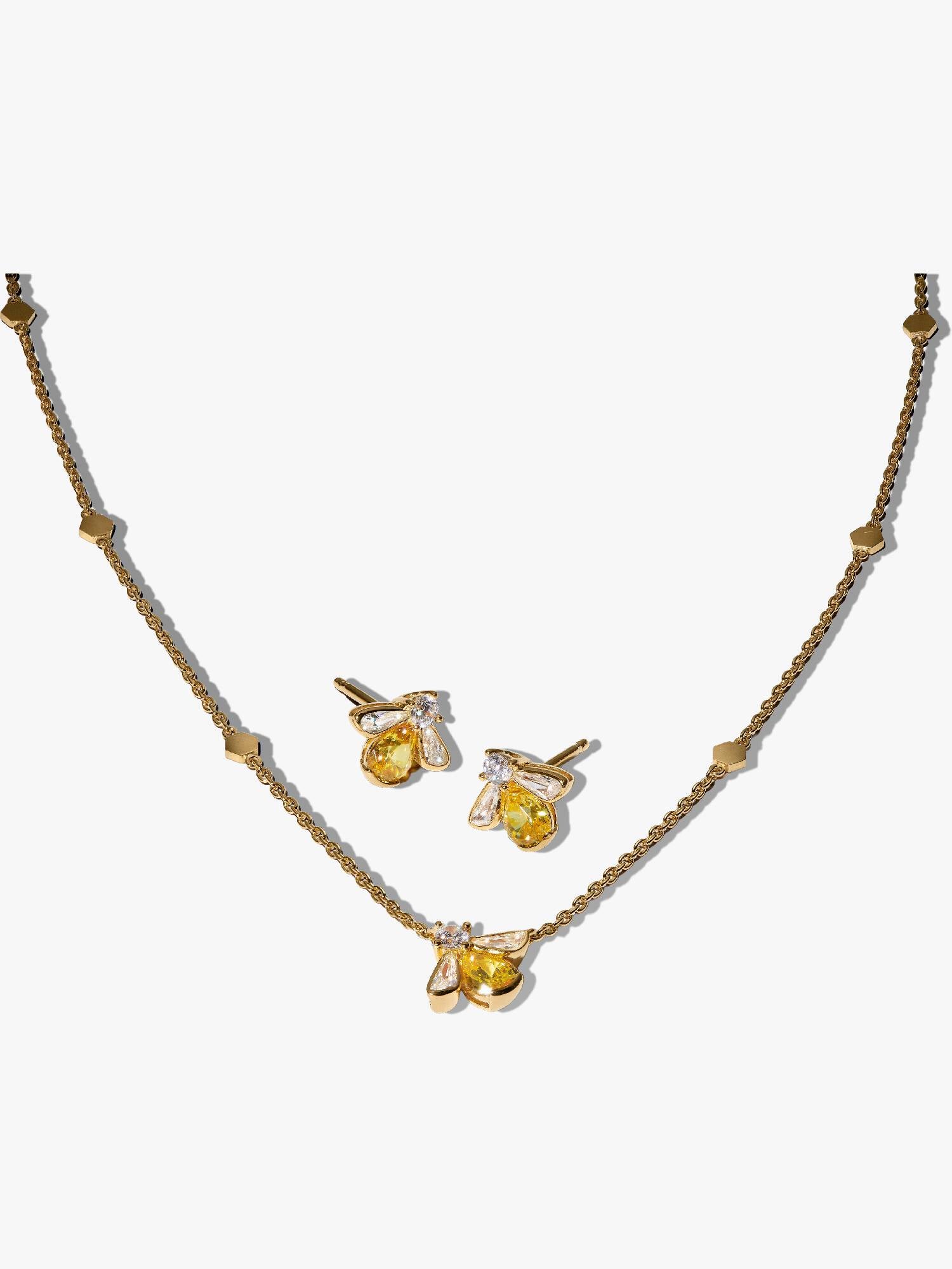 Honey Bee Necklace and Earrings Gift Set
