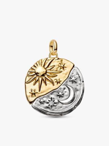 Oversized Sun & Moon Medallion Chain Y-Link Necklace