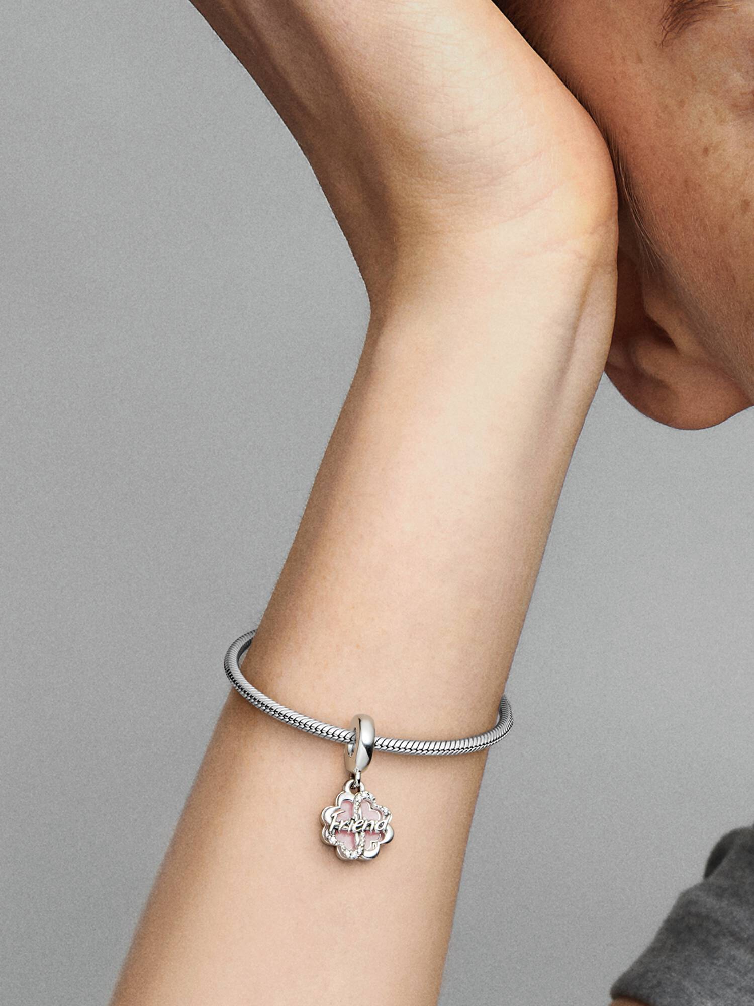 Four-leaf Clover Friendship Double Dangle Charm
