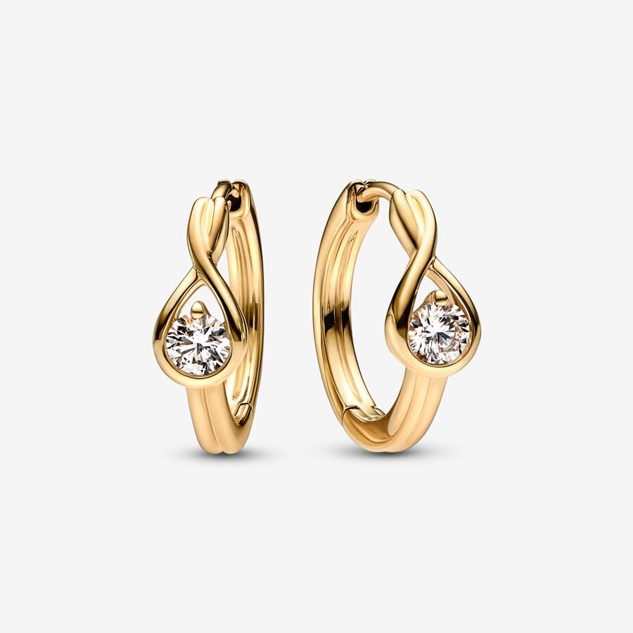 Pandora Infinite 14k Gold Lab-grown Diamond Hoop Earrings image number 0