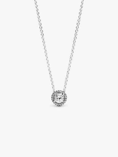 Round Sparkle Halo Necklace