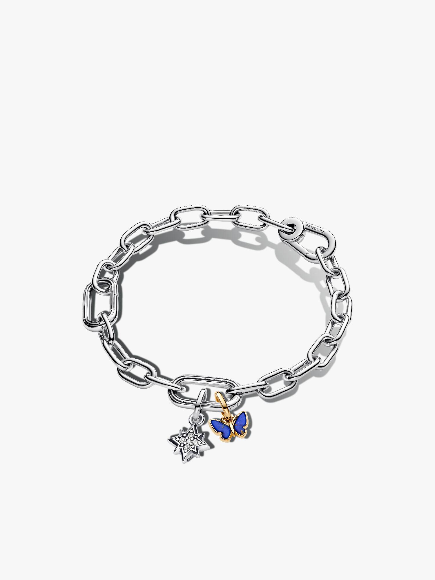 Blue Butterfly & Star Charms & Bracelet