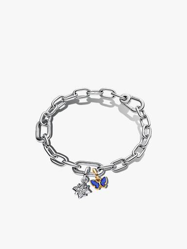 Blue Butterfly & Star Charms & Bracelet