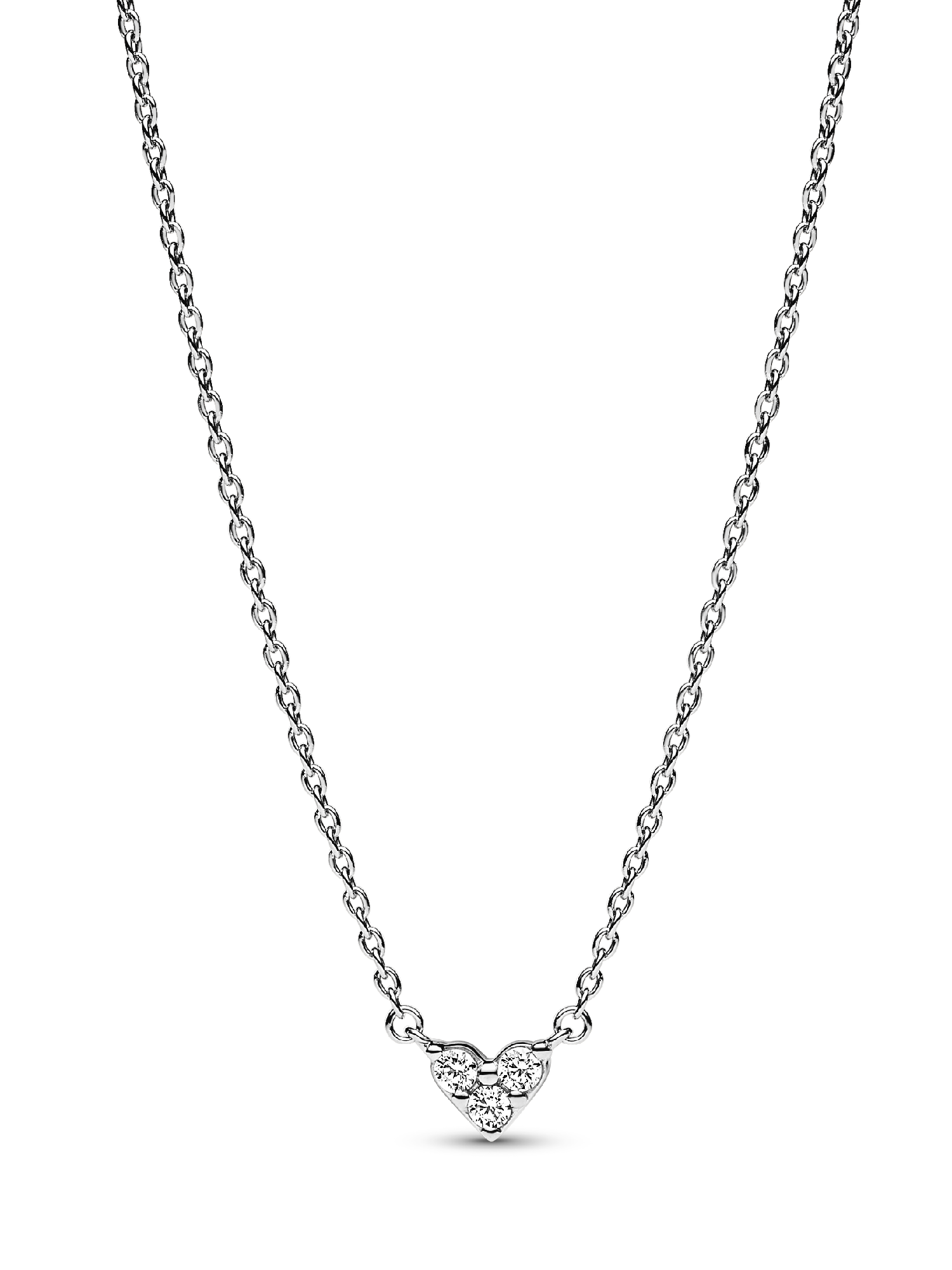 Triple Stone Heart Collier Necklace