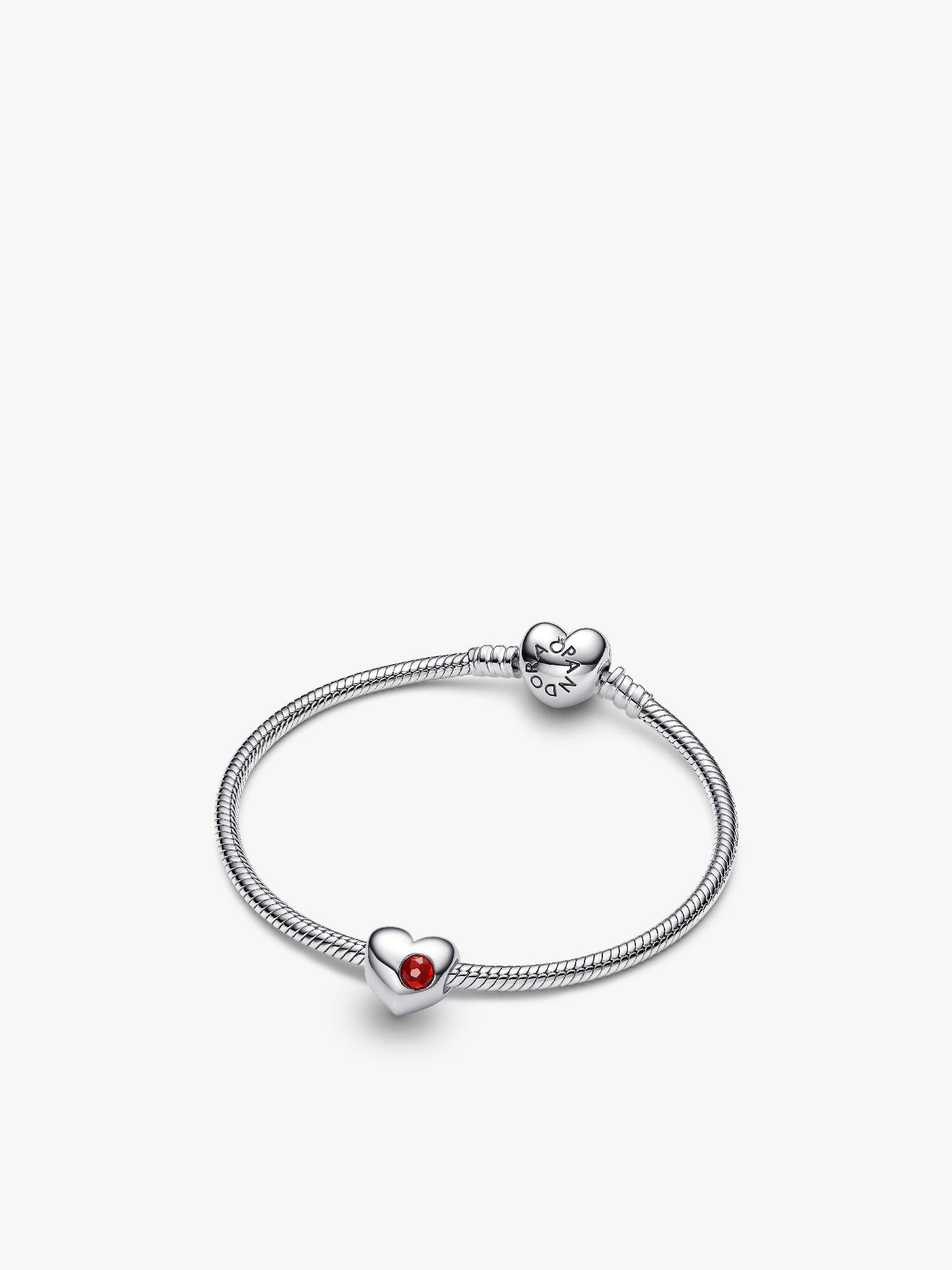 Engravable January Heart Bracelet and Charm Gift Set