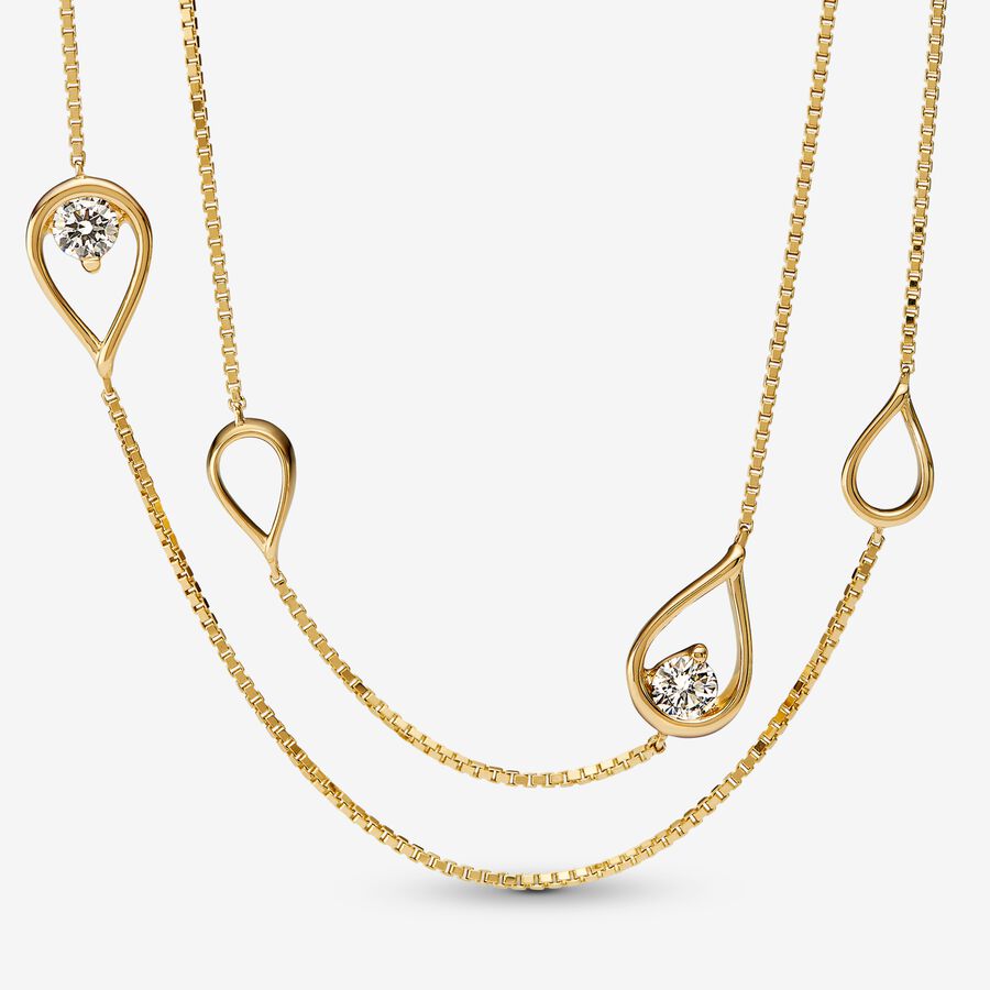 Pandora Brilliance Lab-created Diamond Long Pendant Necklace image number 0