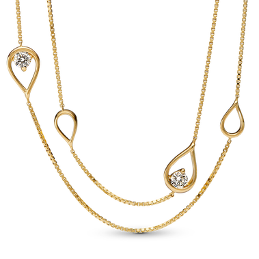Pandora Brilliance Lab-created Diamond Long Pendant Necklace