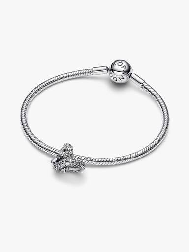 Pavé Infinity Knot Heart Charm