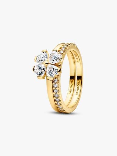 Sparkling Lucky Clover Splittable Ring