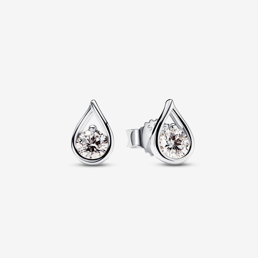 Pandora Infinite Sterling Silver Lab-grown Diamond Earrings image number 0