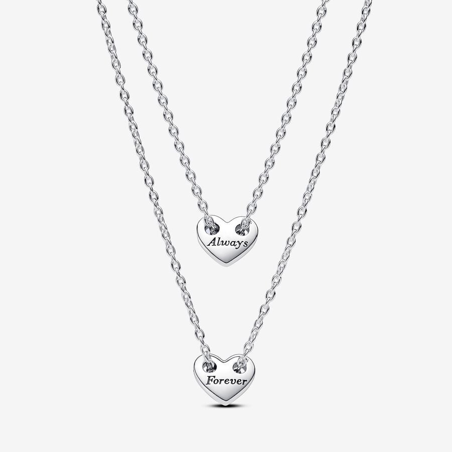 Forever & Always Splittable Heart Collier Necklaces image number 0
