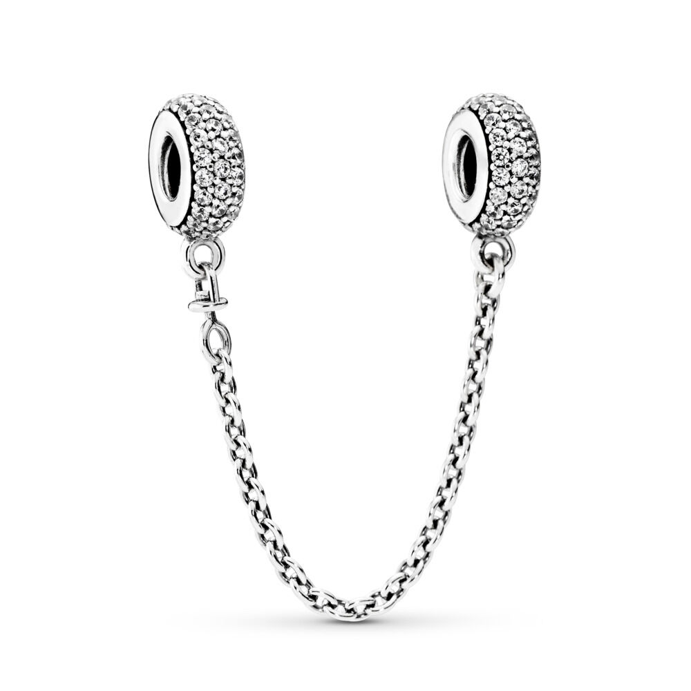 Sparkling Pavé Safety Chain Charm | Pandora UK