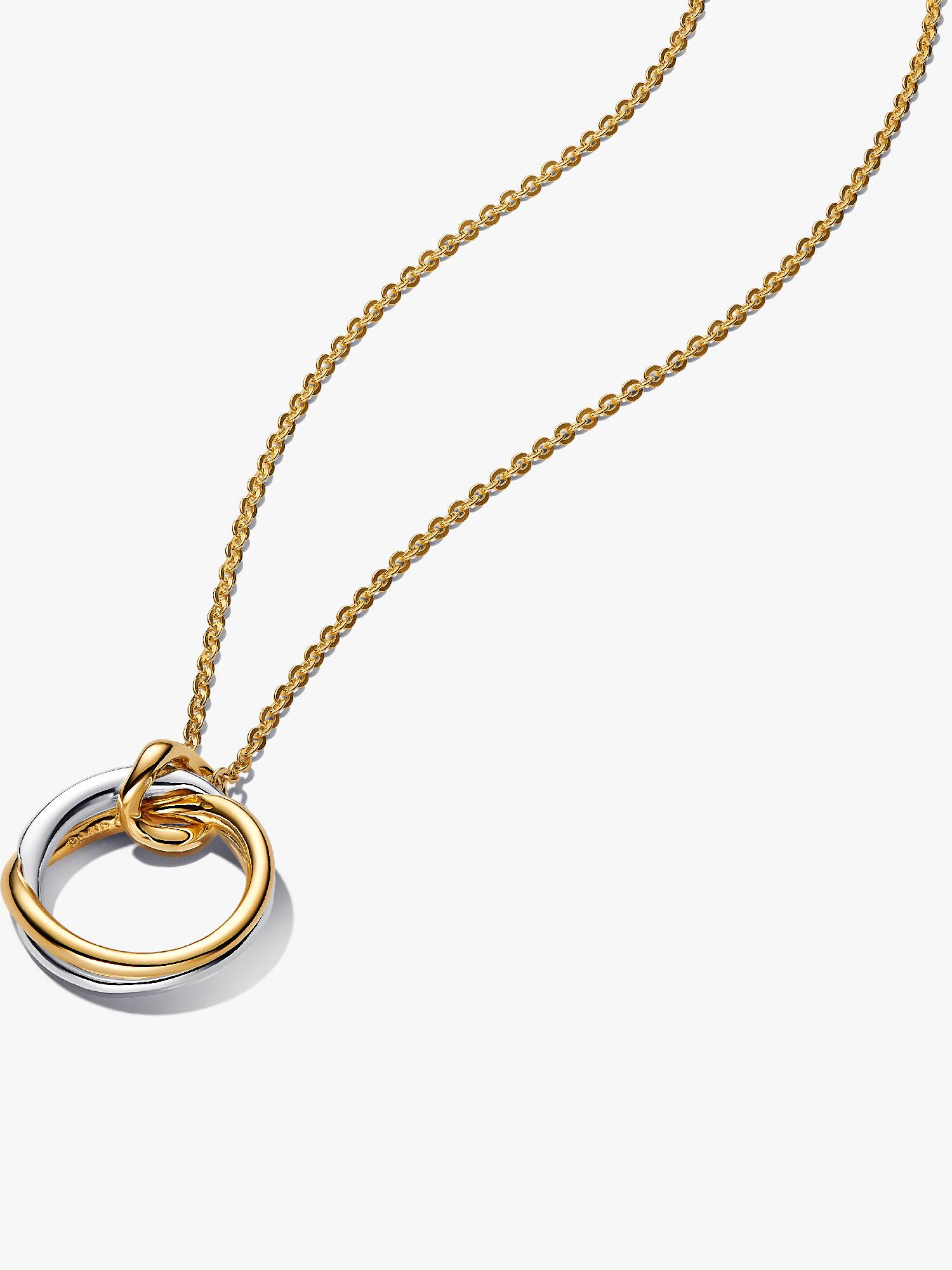 Organically Shaped Two-Tone Pendant Necklace