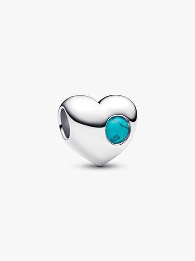 Engravable December Birthstone Heart Charm
