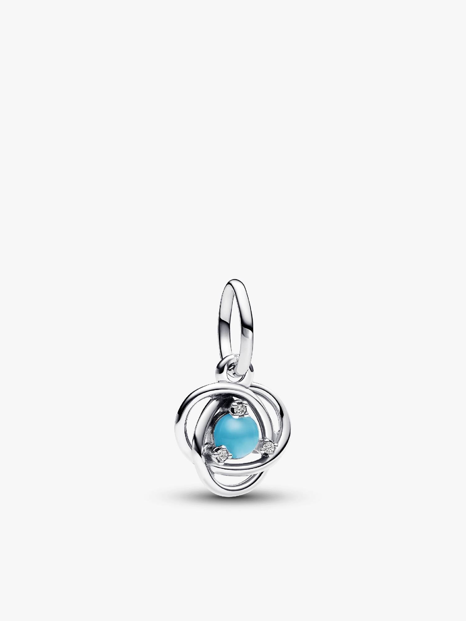 December Birthstone Blue Eternity Circle Dangle Charm