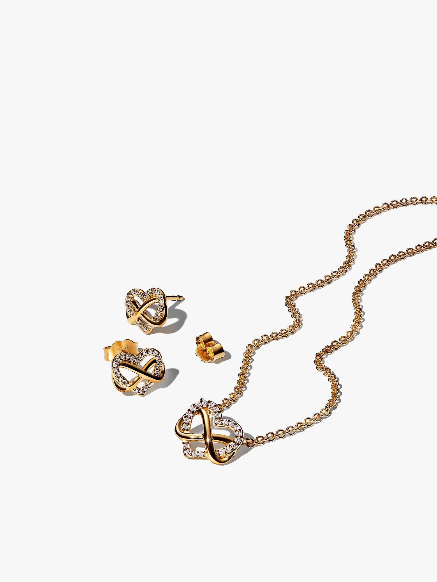 Gold Plated Sparkling Infinity Heart Gift Set
