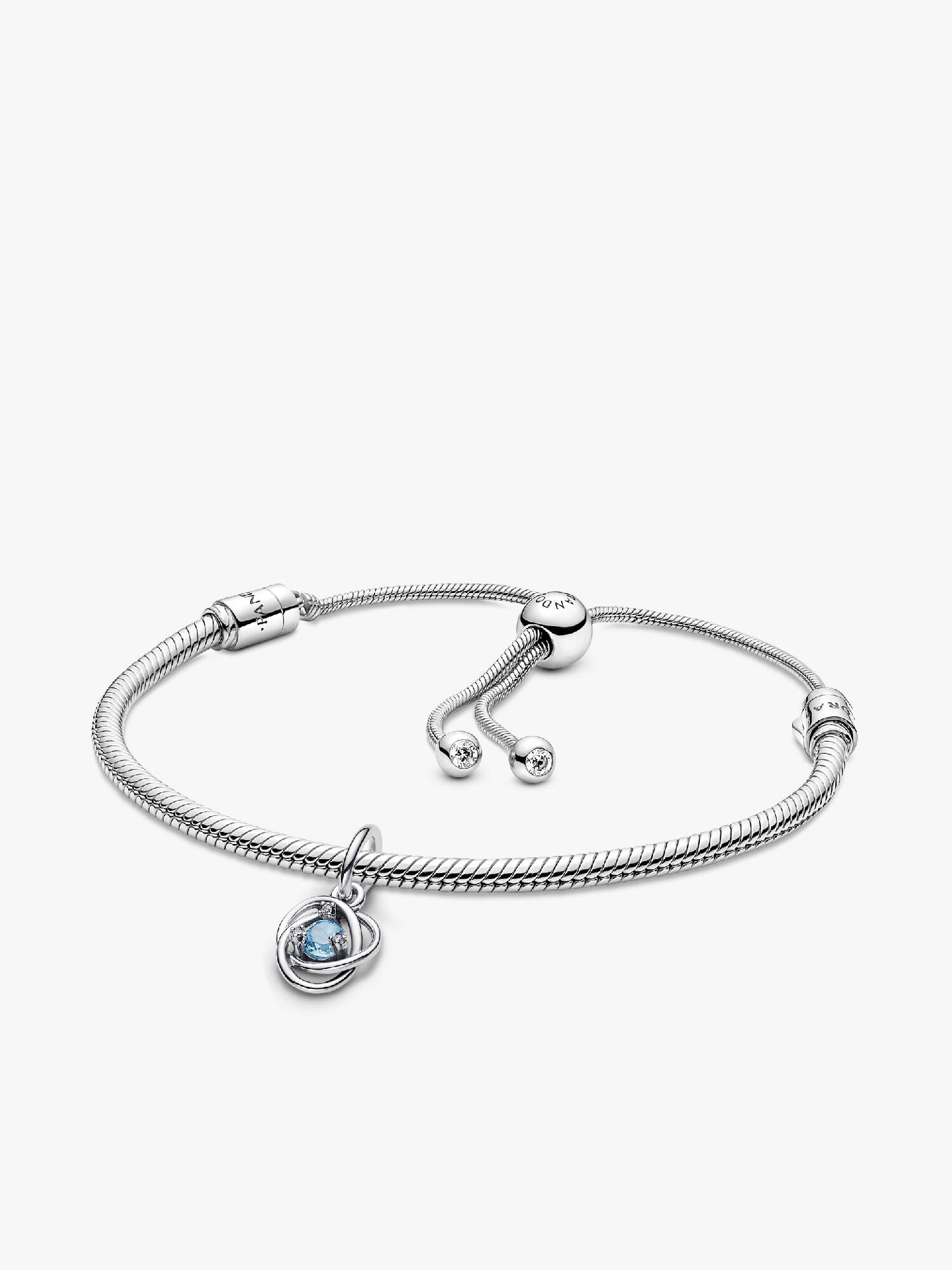 March Eternity Circle Dangle Charm Bracelet Set