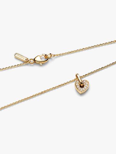 Pandora Talisman 14k Gold Lab-grown Diamond Pavé Heart Pendant Necklace