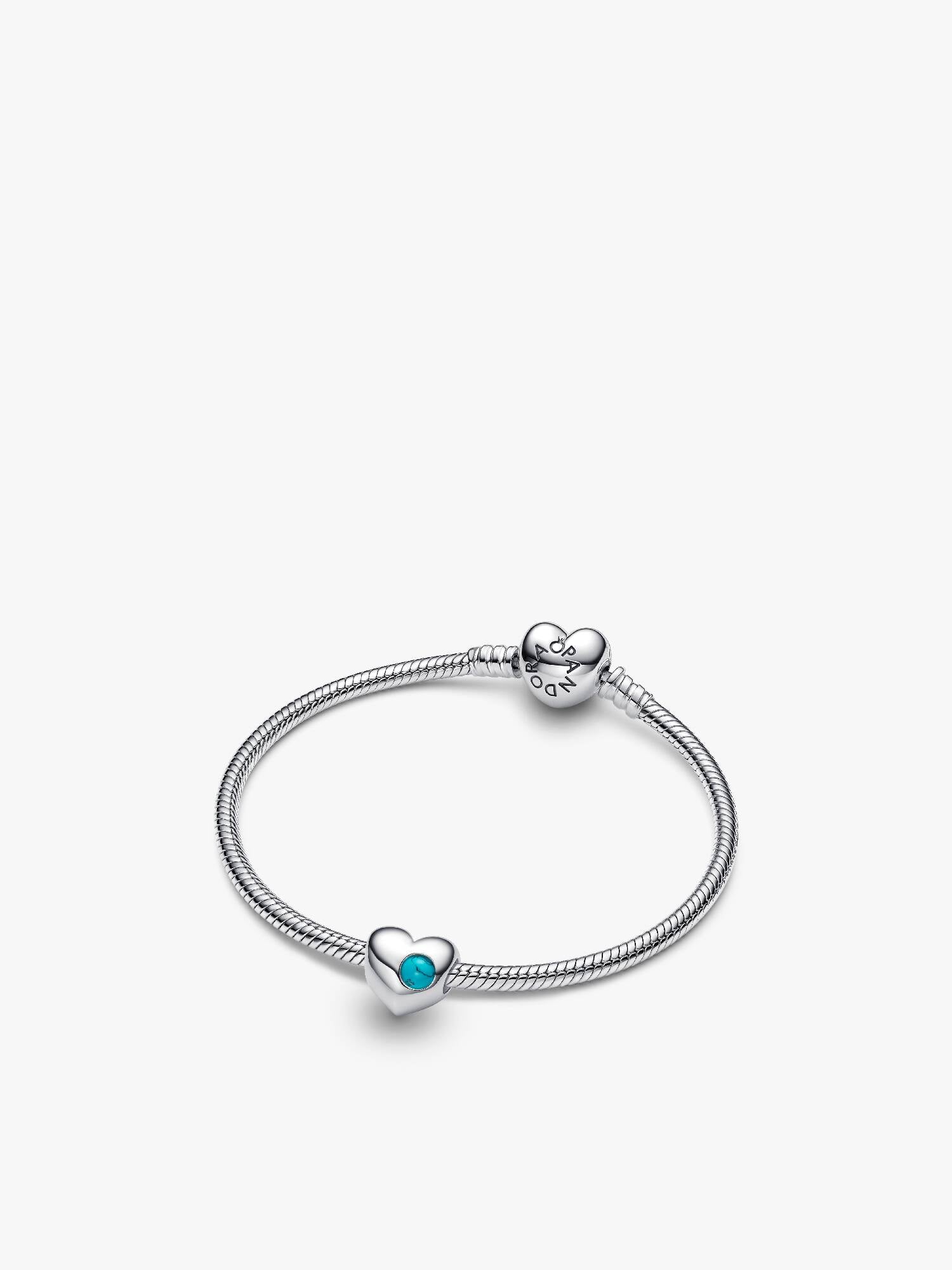 Engravable December Heart Bracelet and Charm Gift Set