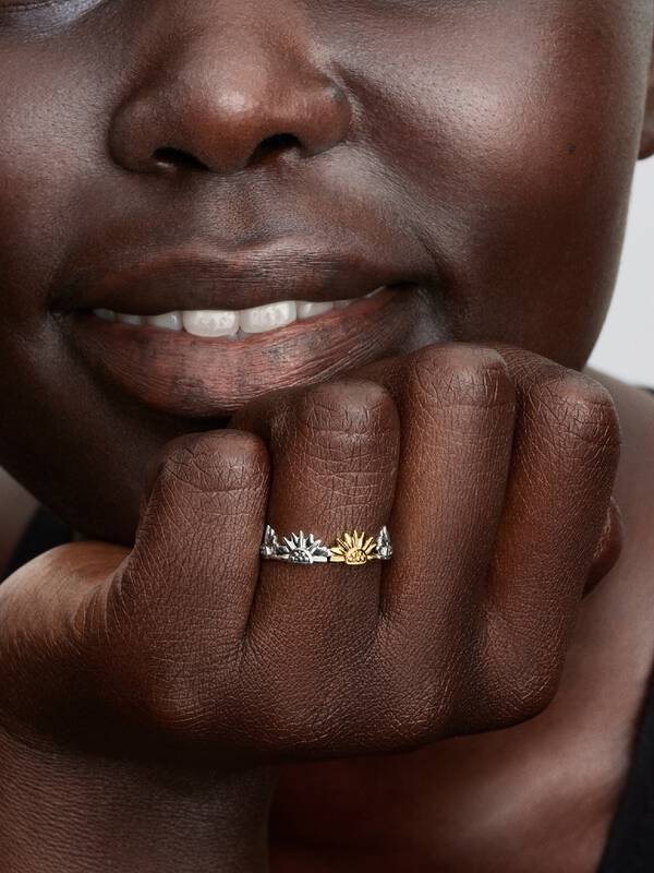 Two Tone Pandora Rings Sunflower Two-Tone Band Ring | Two-tone | Pandora UK