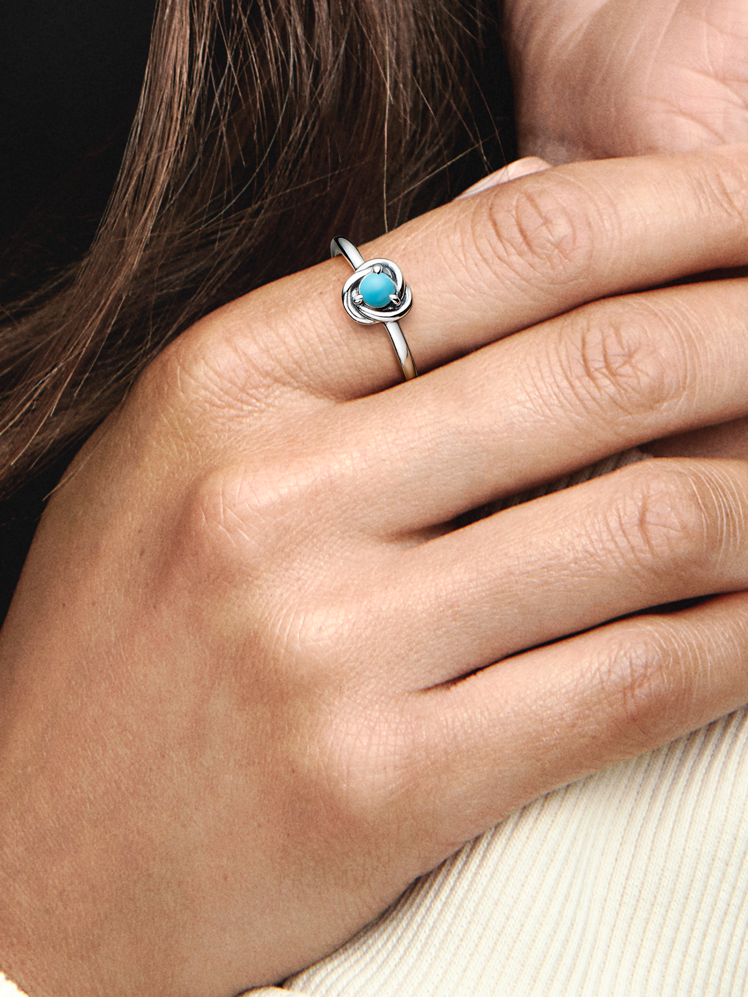 Turquoise Blue Eternity Circle Ring