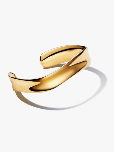 Organically Shaped Broad Open Bangle