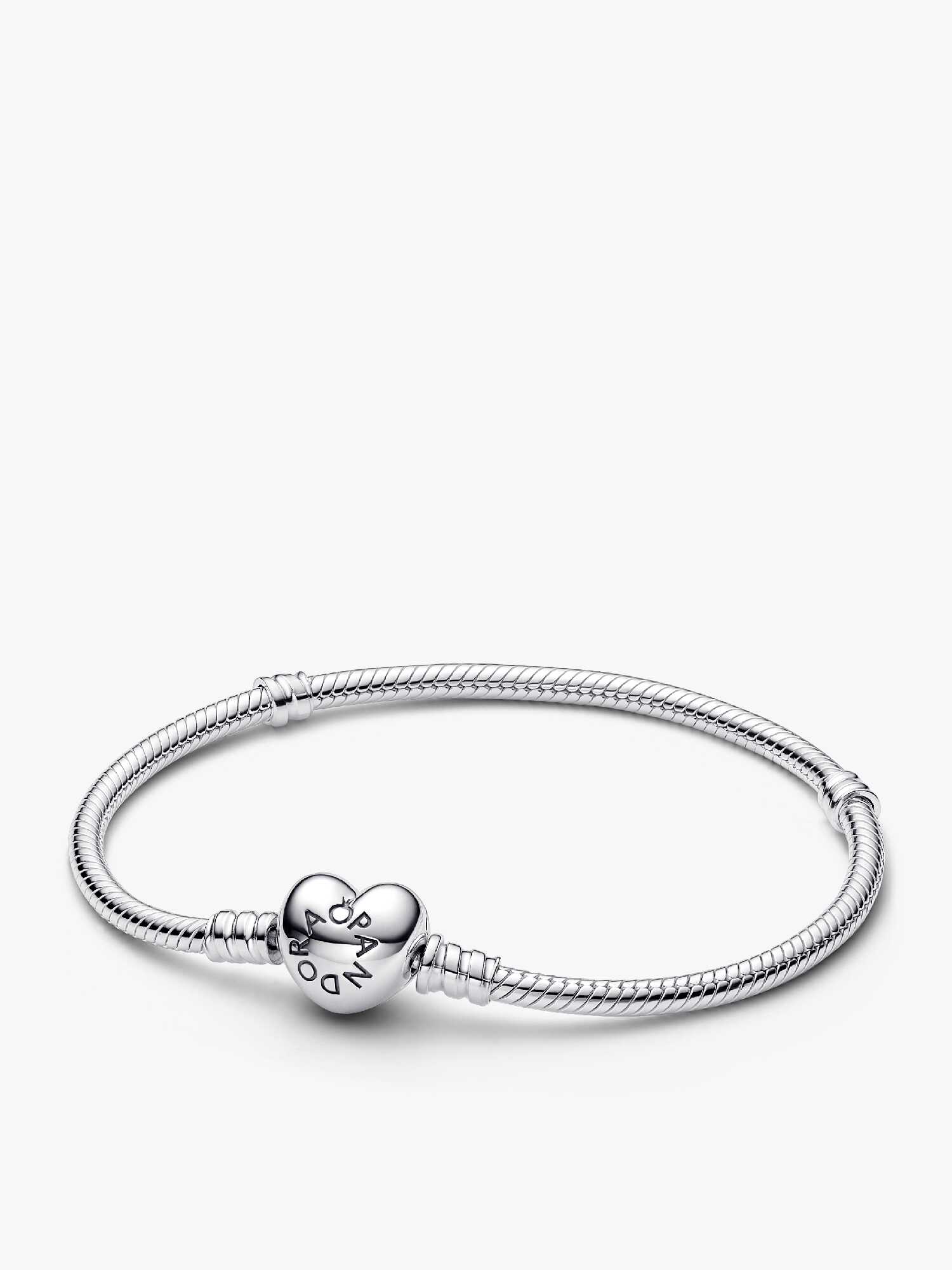 Pandora Moments Heart Clasp Snake Chain Bracelet