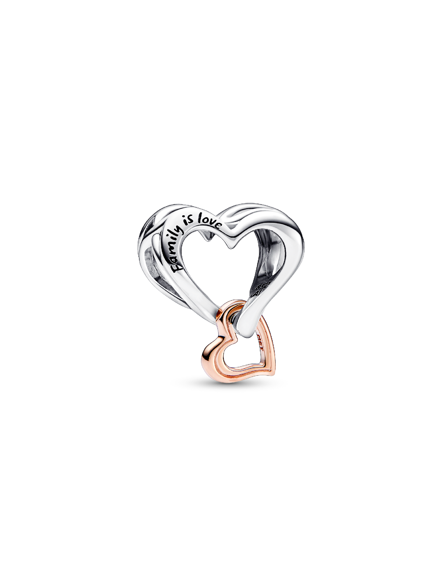 Two-tone Openwork Infinity Heart Charm