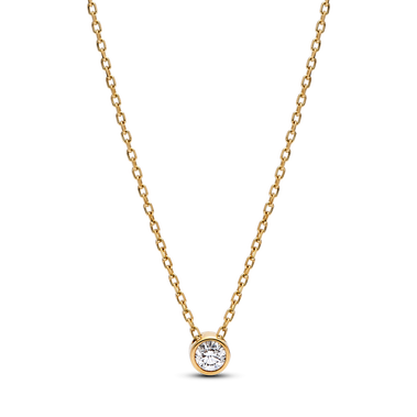 Pandora Era Bezel 14k Gold Lab-grown Diamond Pendant Necklace