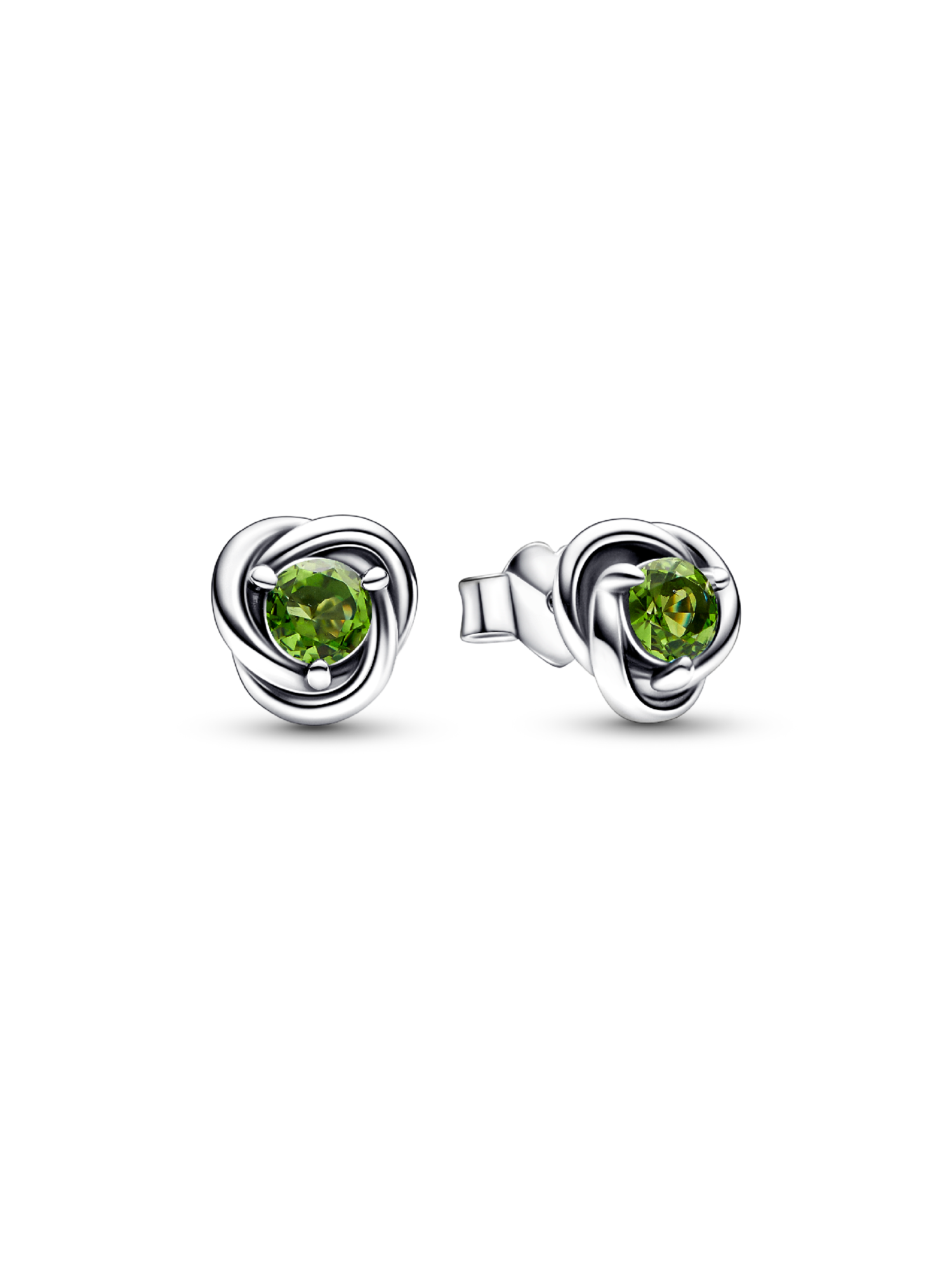 August Birthstone Eternity Circle Stud Earrings
