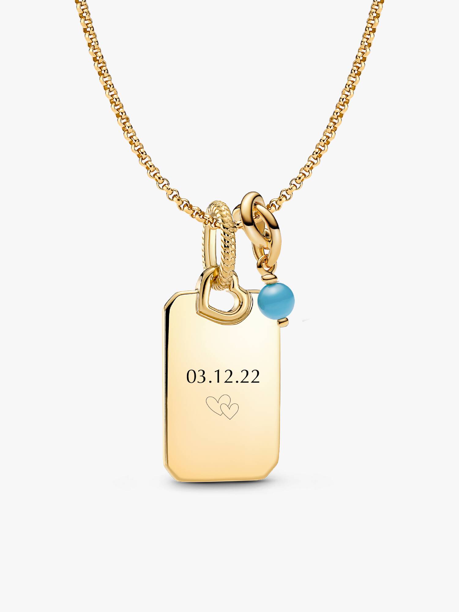 December Engravable Dangle Charm Necklace Set