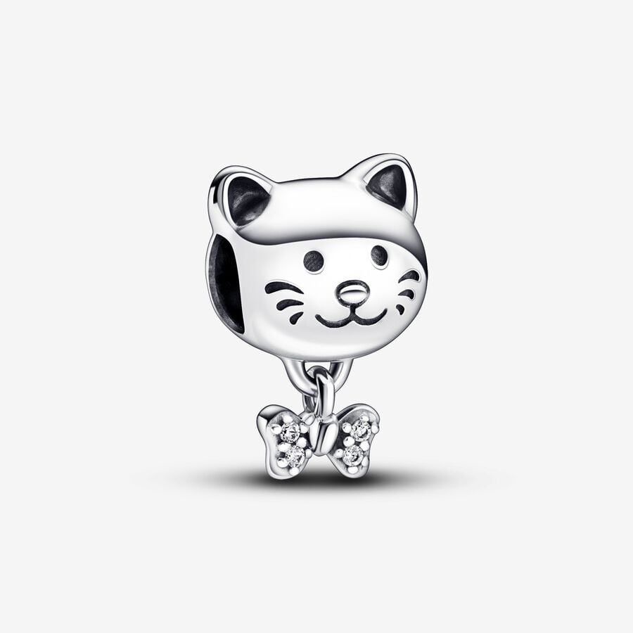 Pet Cat & Bow Charm image number 0