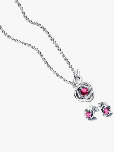 October Braided Birthstone Dangle Necklace & Earrings Set